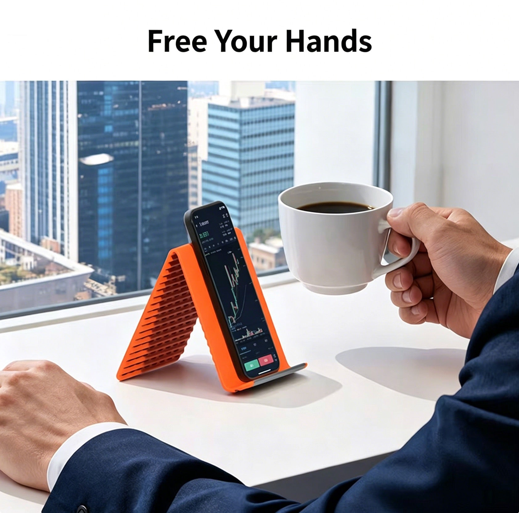 RK-C438 Flexible Silicone Phone Stand - Foldable & Deformable Lazy Holder for Desk, Tablet & Laptop